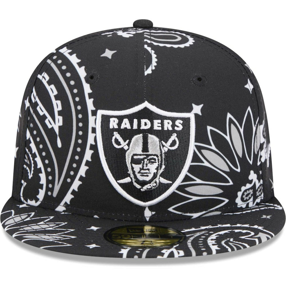 Las Vegas Raiders New Era Paisley 59FIFTY Fitted Hat Black