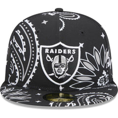 Las Vegas Raiders New Era Paisley 59FIFTY Fitted Hat Black