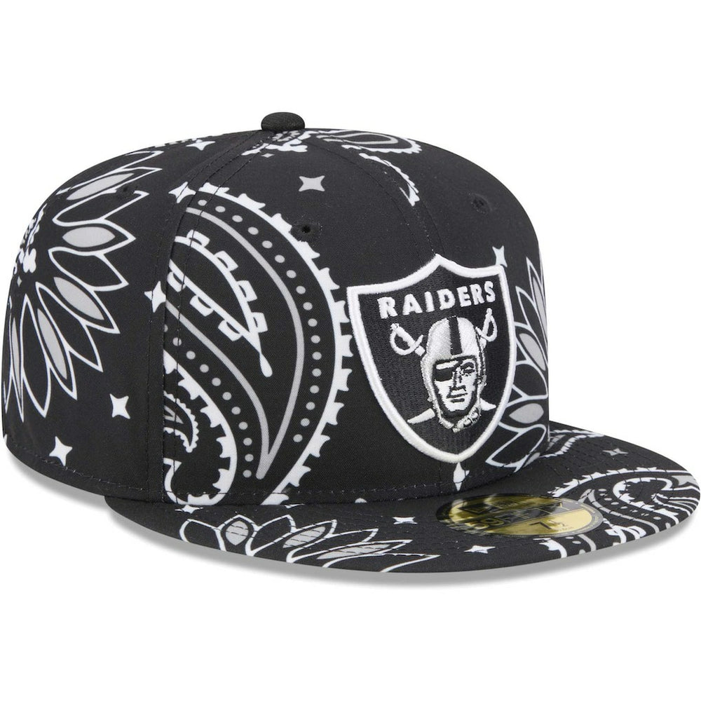 Las Vegas Raiders New Era Paisley 59FIFTY Fitted Hat Black