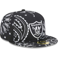 Las Vegas Raiders New Era Paisley 59FIFTY Fitted Hat Black