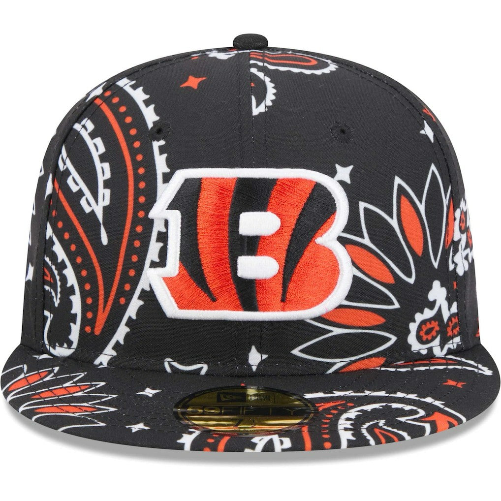 Cincinnati Bengals New Era Paisley 59FIFTY Fitted Hat Black