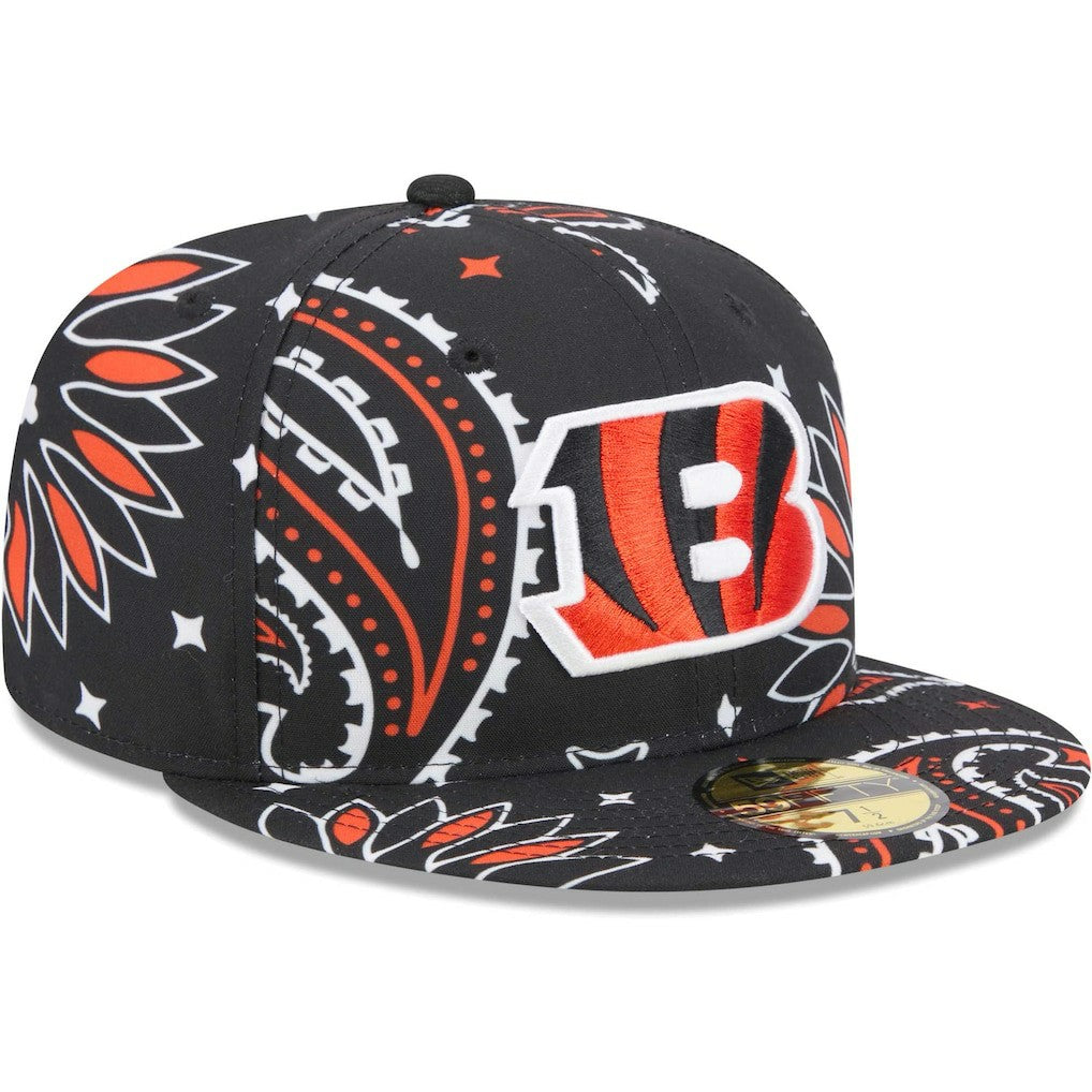 Cincinnati Bengals New Era Paisley 59FIFTY Fitted Hat Black