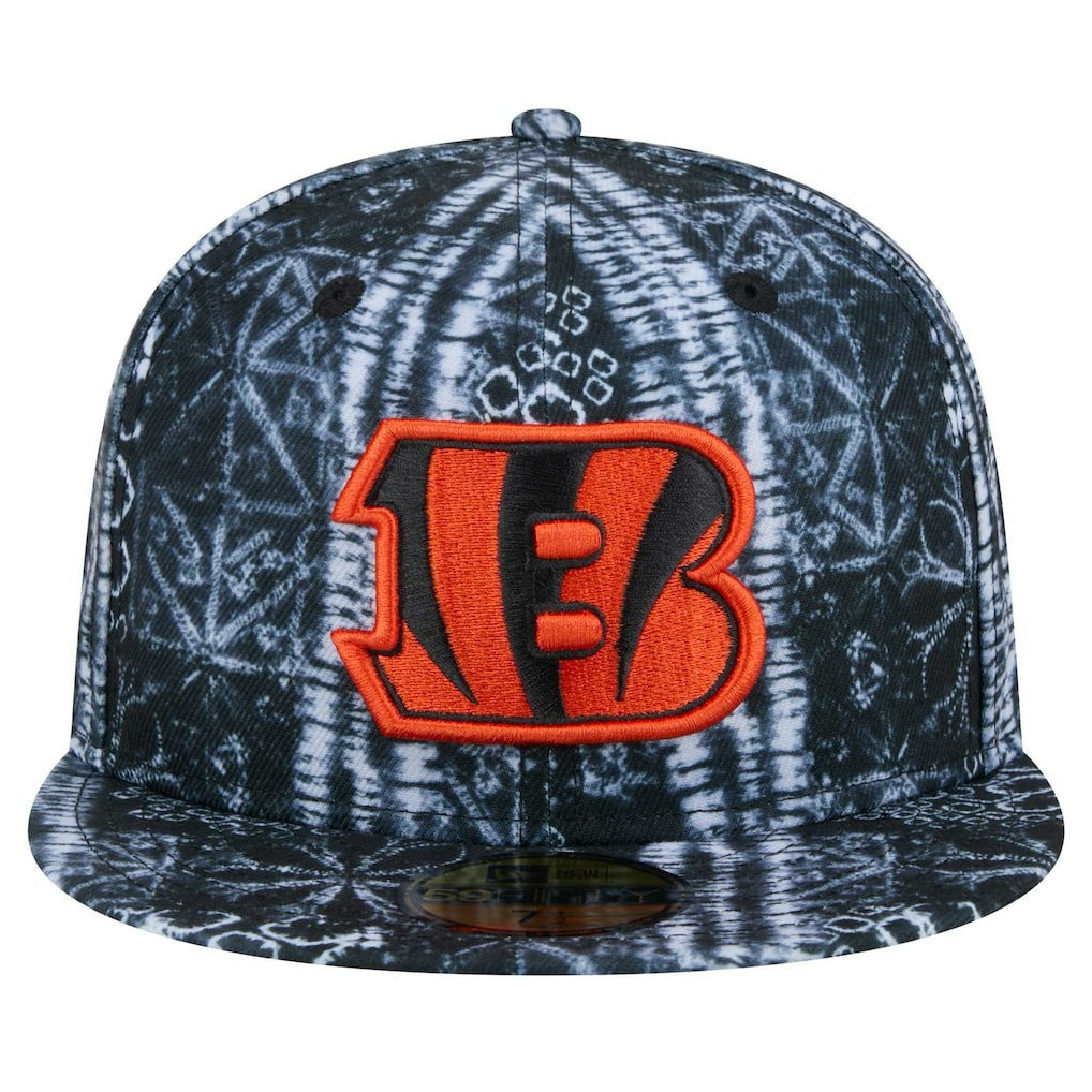 Cincinnati Bengals New Era Shibori 59FIFTY Fitted Hat Black