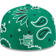 Philadelphia Eagles New Era Throwback Paisley 59FIFTY Fitted Hat Kelly Green