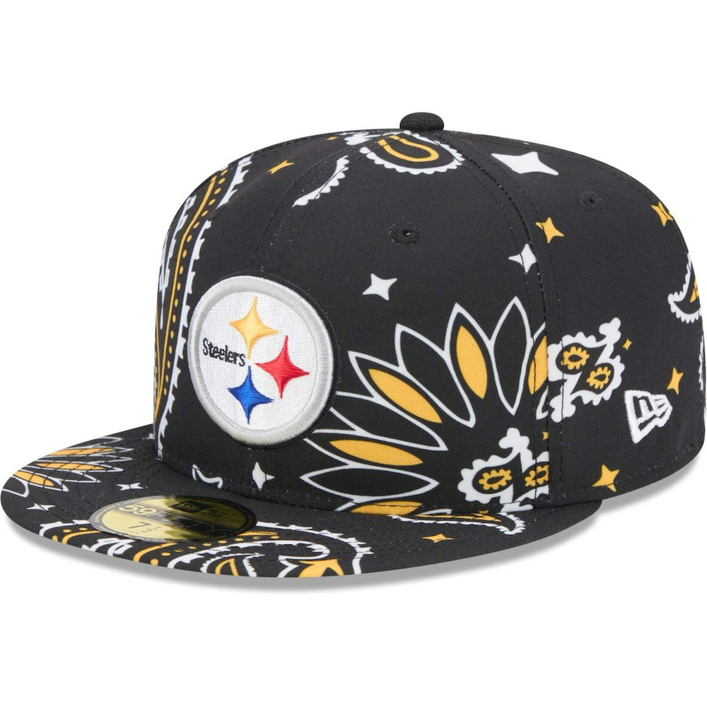 Pittsburgh Steelers New Era Paisley 59FIFTY Fitted Hat Black