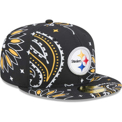Pittsburgh Steelers New Era Paisley 59FIFTY Fitted Hat Black