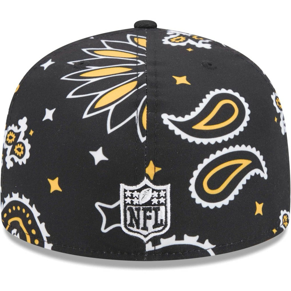 Pittsburgh Steelers New Era Paisley 59FIFTY Fitted Hat Black