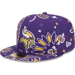 Minnesota Vikings New Era Paisley 59FIFTY Fitted Hat Purple