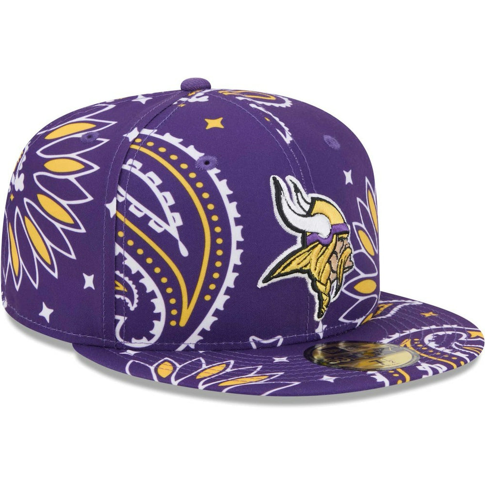 Minnesota Vikings New Era Paisley 59FIFTY Fitted Hat Purple