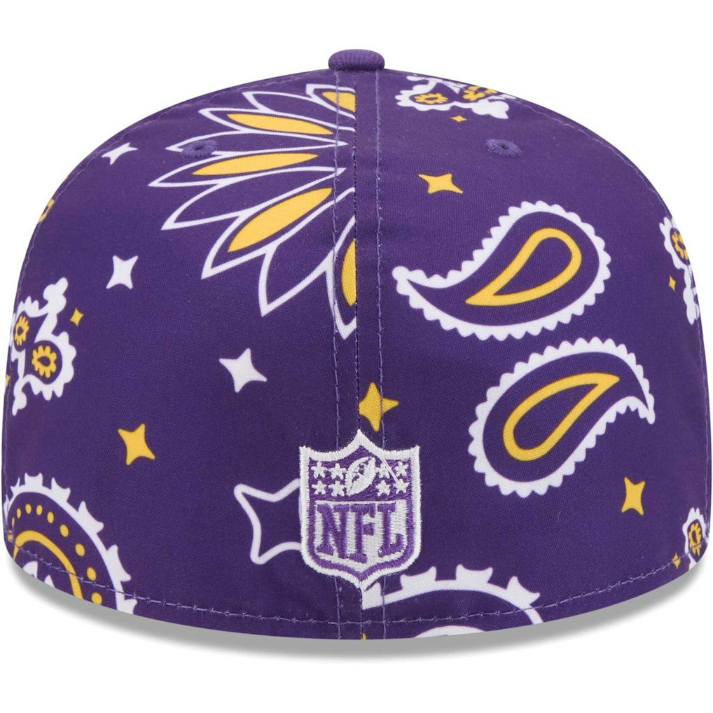Minnesota Vikings New Era Paisley 59FIFTY Fitted Hat Purple