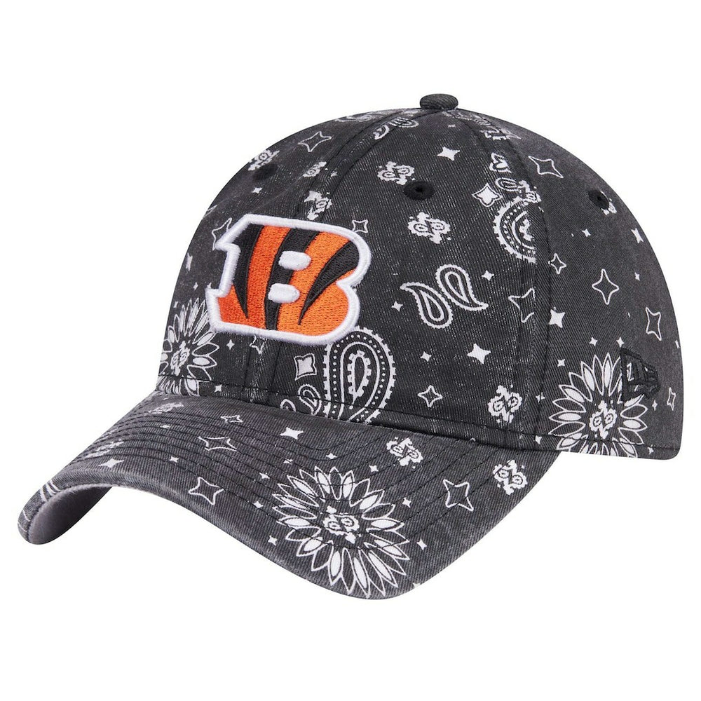 Cincinnati Bengals New Era Women's Paisley 9TWENTY Adjustable Hat Black