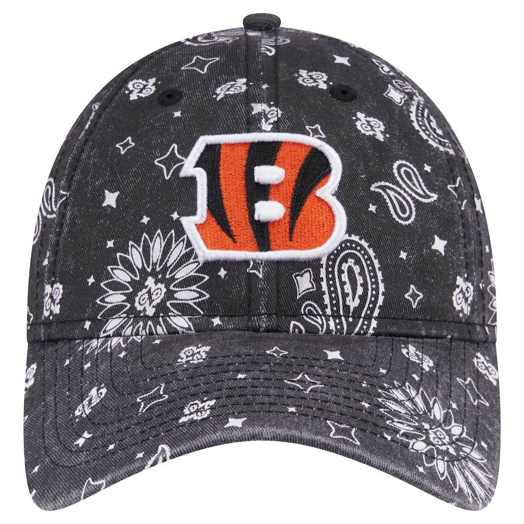 Cincinnati Bengals New Era Women's Paisley 9TWENTY Adjustable Hat Black