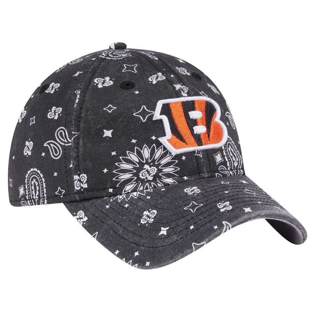 Cincinnati Bengals New Era Women's Paisley 9TWENTY Adjustable Hat Black