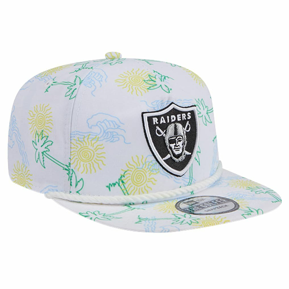 Las Vegas Raiders New Era Vacay Golfer Snapback Hat White