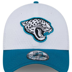 Jacksonville Jaguars New Era 2024 NFL Training Camp 39THIRTY Flex Hat White/Teal