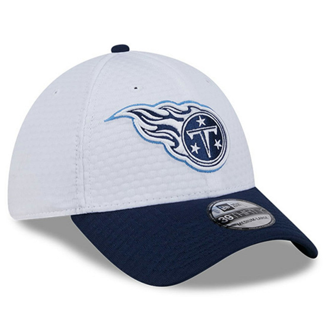 Tennessee Titans New Era 2024 NFL Training Camp 39THIRTY Flex Hat White/Navy