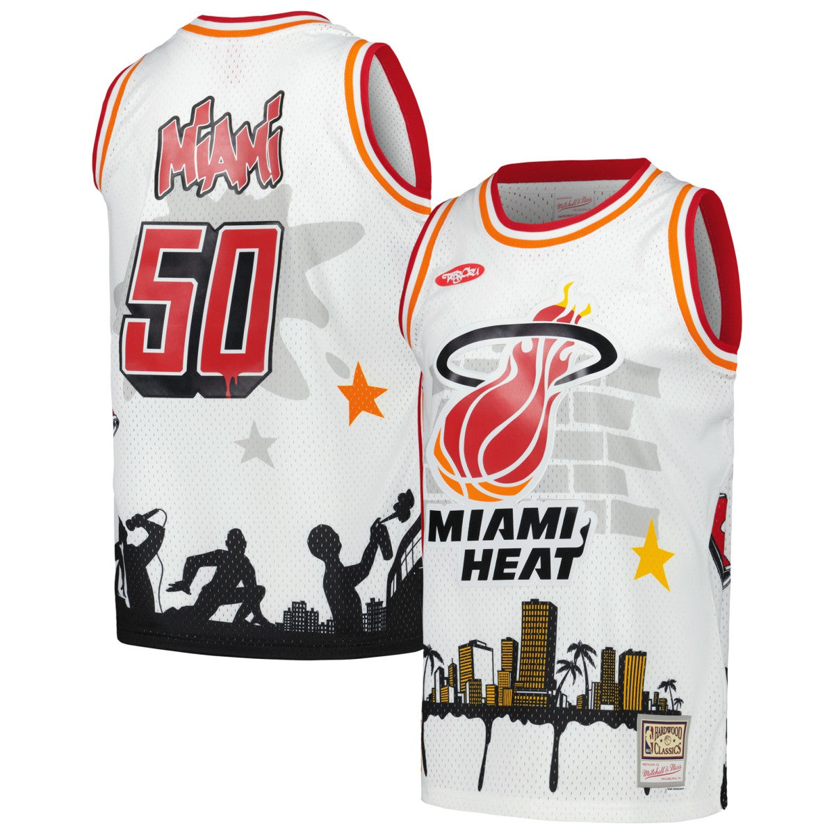 Miami Heat x Tats Cru Hardwood Classics Fashion Jersey White
