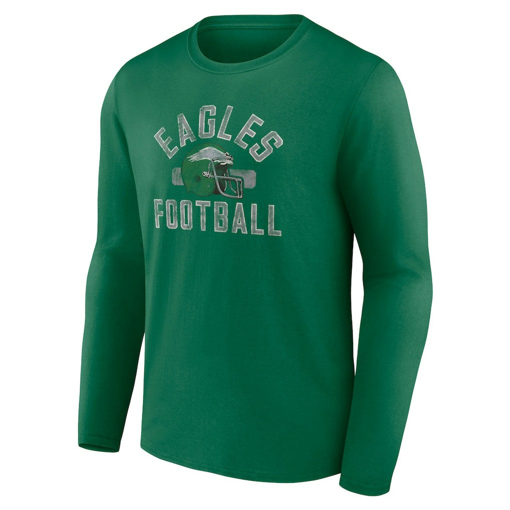 Philadelphia Eagles Gridiron Classics Retro Block Long Sleeve T-Shirt Kelly Green