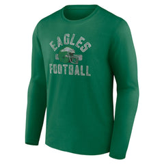 Philadelphia Eagles Gridiron Classics Retro Block Long Sleeve T-Shirt Kelly Green