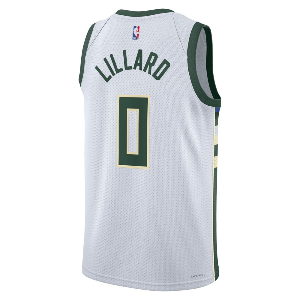 Damian Lillard Milwaukee Bucks Unisex Fear The Deer Swingman Player Jersey Association Edition White