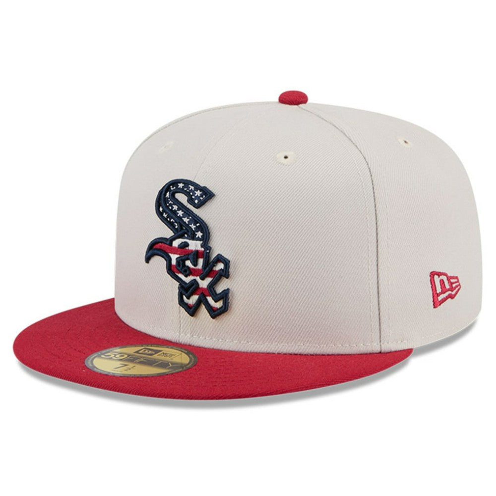 Chicago White Sox New Era 2024 Fourth of July 59FIFTY Fitted Hat - Khaki/Red Hats