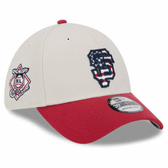 San Francisco Giants New Era 2024 Fourth of July 39THIRTY Flex Hat - Khaki/Red Hats