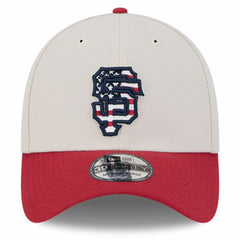 San Francisco Giants New Era 2024 Fourth of July 39THIRTY Flex Hat - Khaki/Red Hats
