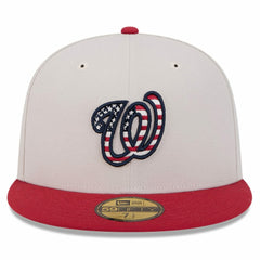 Washington Nationals New Era 2024 Fourth of July 59FIFTY Fitted Hat - Khaki/Red Hats