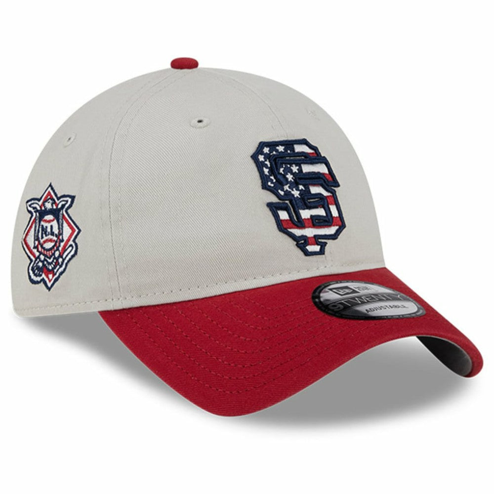 San Francisco Giants New Era 2024 Fourth of July 9TWENTY Adjustable Hat - Khaki/Red Hats