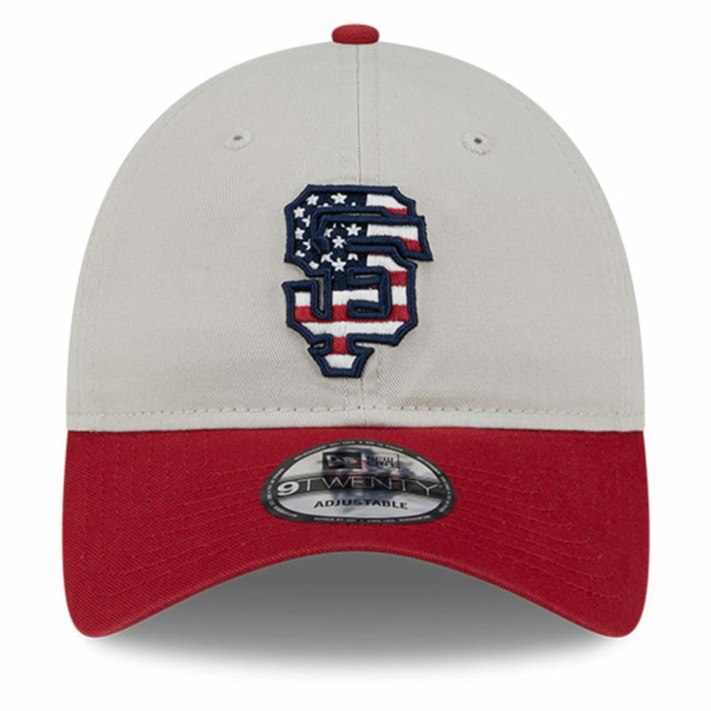 San Francisco Giants New Era 2024 Fourth of July 9TWENTY Adjustable Hat - Khaki/Red Hats