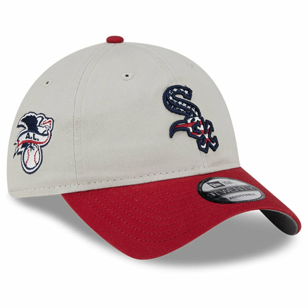 Chicago White Sox New Era 2024 Fourth of July 9TWENTY Adjustable Hat - Khaki/Red Hats