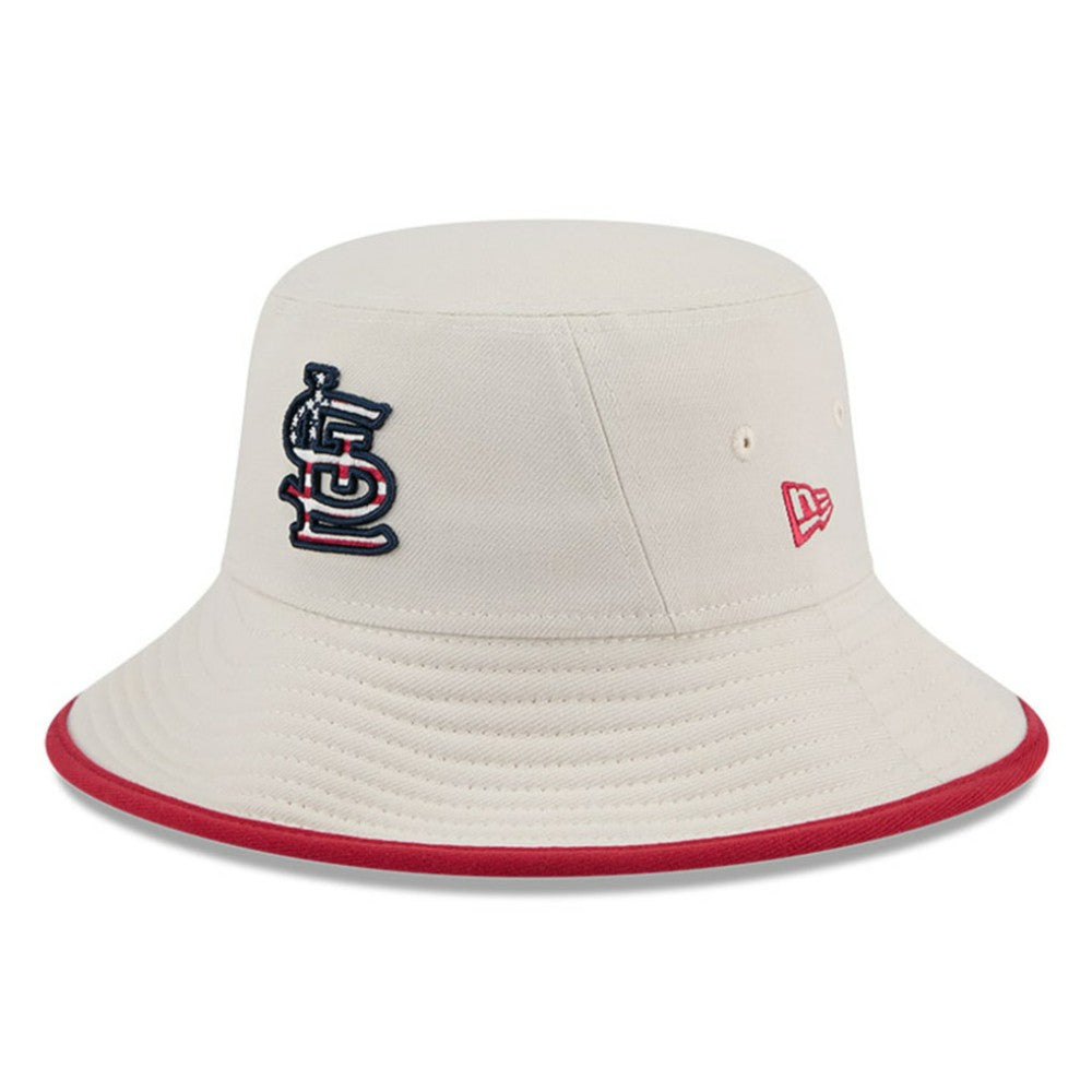 St. Louis Cardinals New Era 2024 Fourth of July Bucket Hat - Khaki Hats