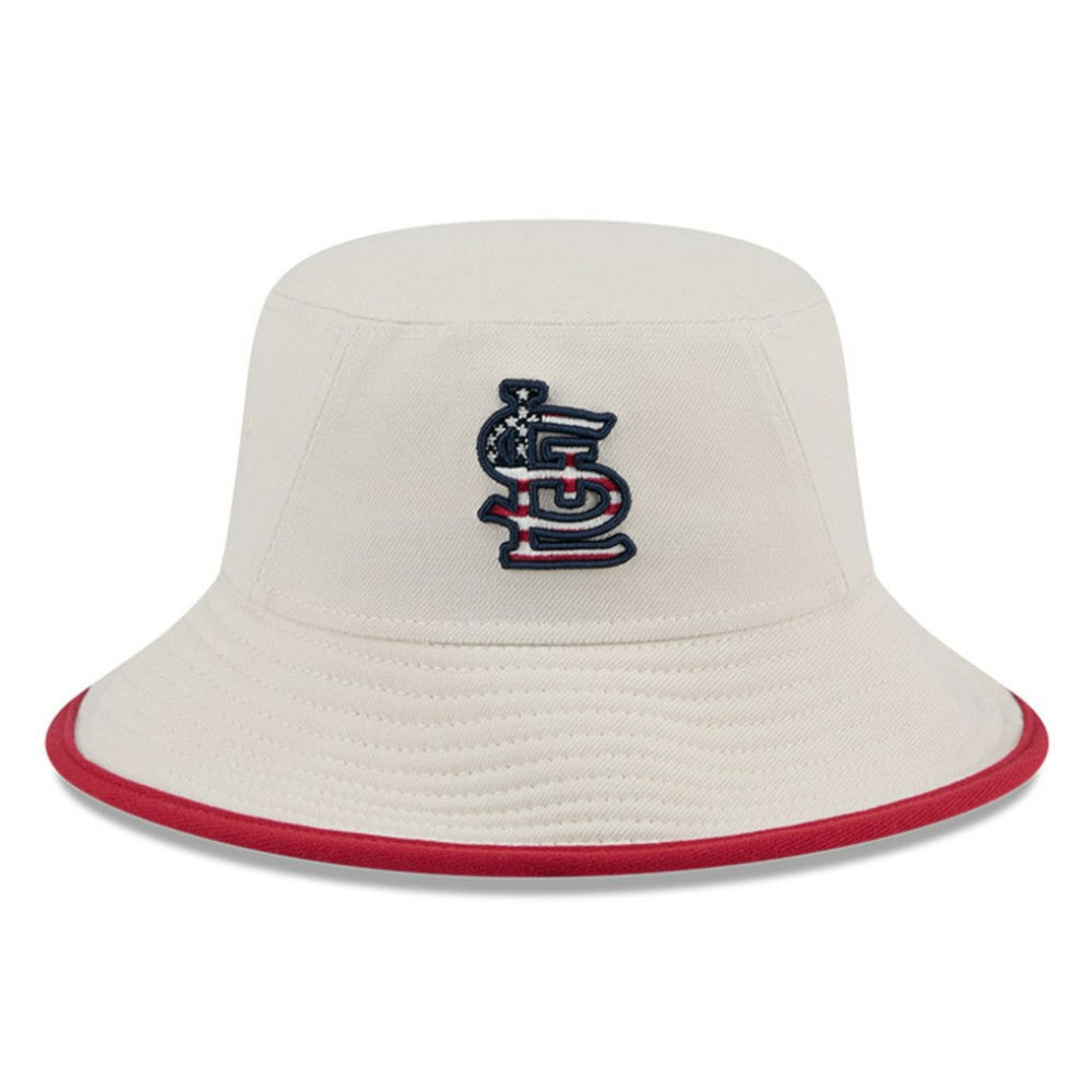 St. Louis Cardinals New Era 2024 Fourth of July Bucket Hat - Khaki Hats
