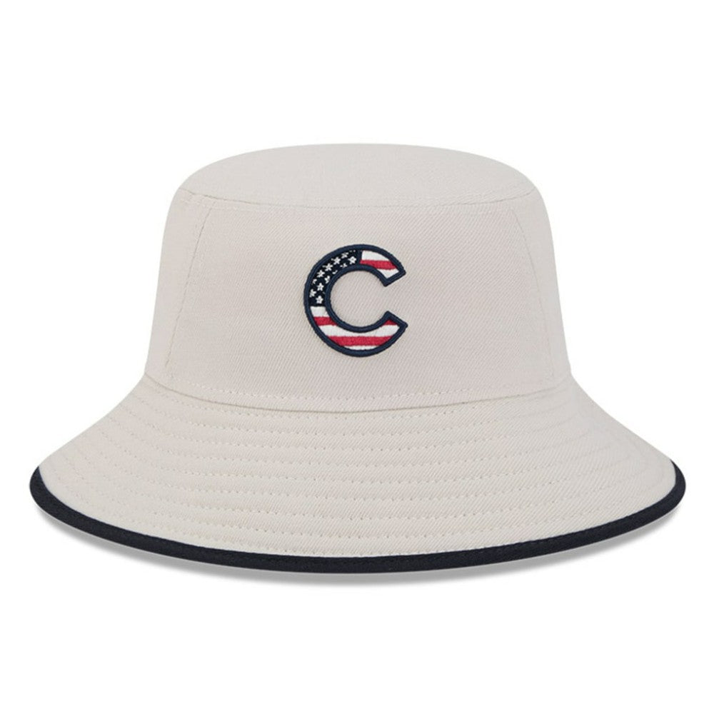 Chicago Cubs New Era 2024 Fourth of July Bucket Hat - Khaki Hats
