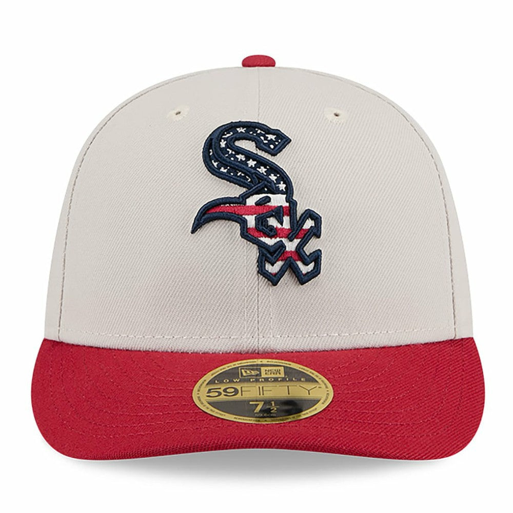 Chicago White Sox New Era 2024 Fourth of July Low Profile 59FIFTY Fitted Hat - Khaki/Red Hats