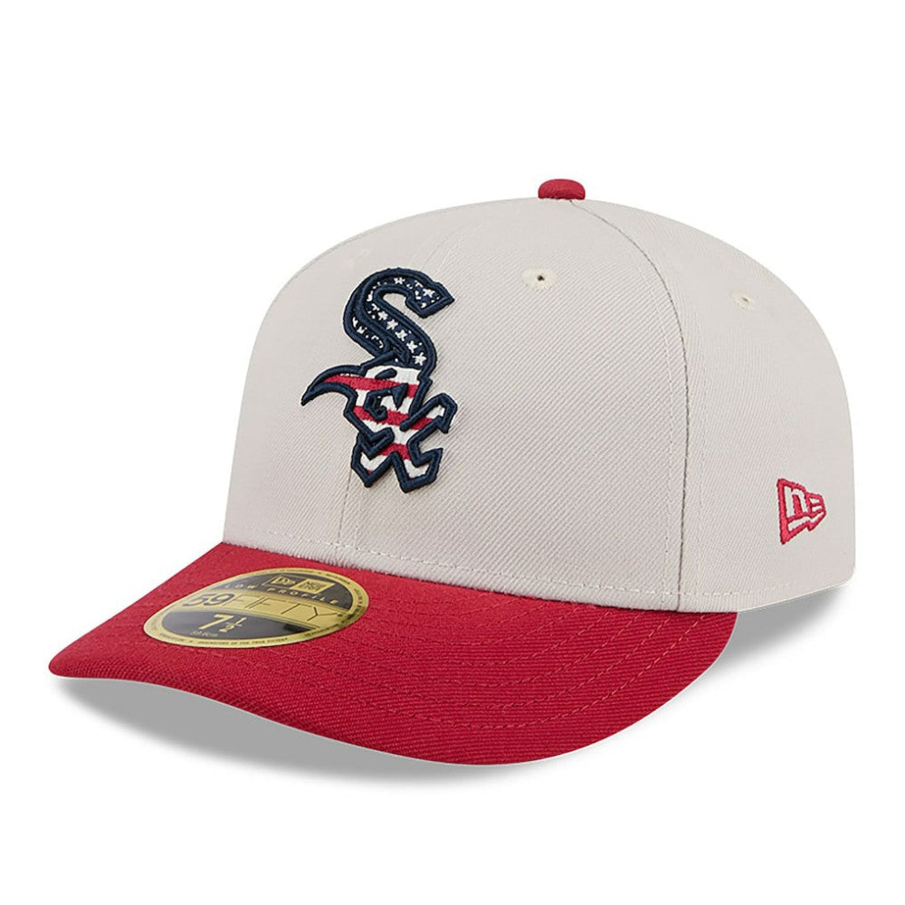 Chicago White Sox New Era 2024 Fourth of July Low Profile 59FIFTY Fitted Hat - Khaki/Red Hats