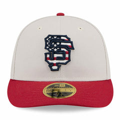 San Francisco Giants New Era 2024 Fourth of July Low Profile 59FIFTY Fitted Hat - Khaki/Red Hats