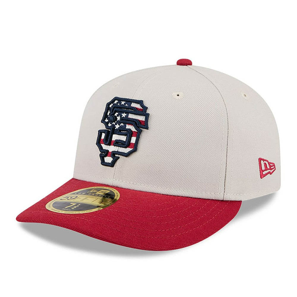 San Francisco Giants New Era 2024 Fourth of July Low Profile 59FIFTY Fitted Hat - Khaki/Red Hats