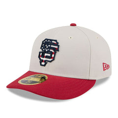 San Francisco Giants New Era 2024 Fourth of July Low Profile 59FIFTY Fitted Hat - Khaki/Red Hats