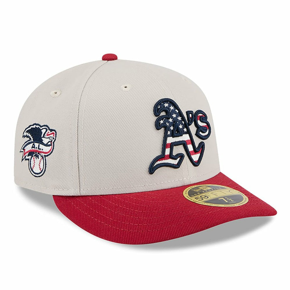 Athletics New Era 2024 Fourth of July Low Profile 59FIFTY Fitted Hat - Khaki/Red Hats