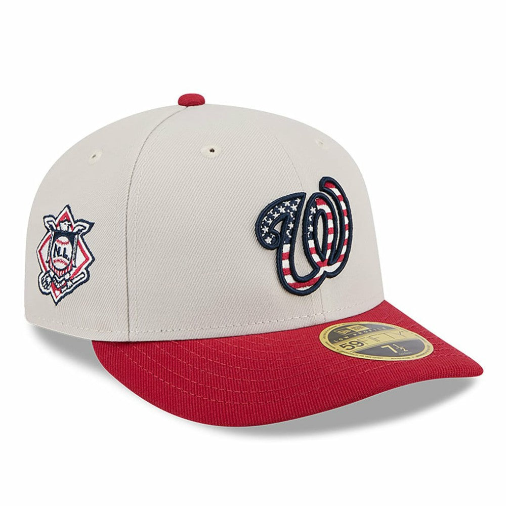 Washington Nationals New Era 2024 Fourth of July Low Profile 59FIFTY Fitted Hat - Khaki/Red Hats