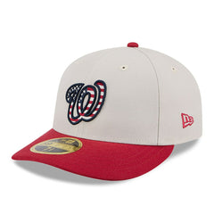 Washington Nationals New Era 2024 Fourth of July Low Profile 59FIFTY Fitted Hat - Khaki/Red Hats