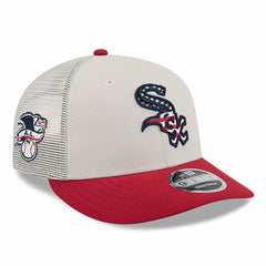 Chicago White Sox New Era 2024 Fourth of July Trucker Low Profile 9FIFTY Snapback Hat - Khaki/Red Hats