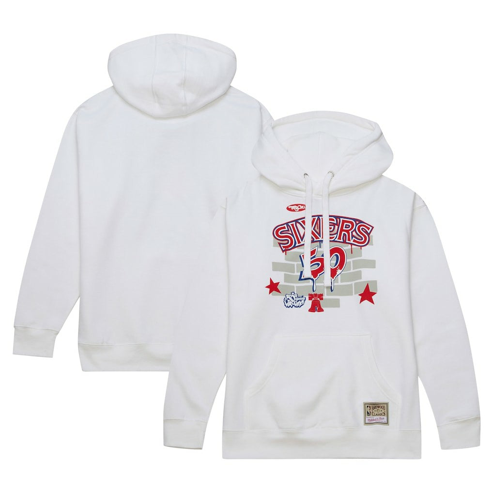 Philadelphia 76ers x Tats Cru Hardwood Classics Brick Pullover Hoodie White