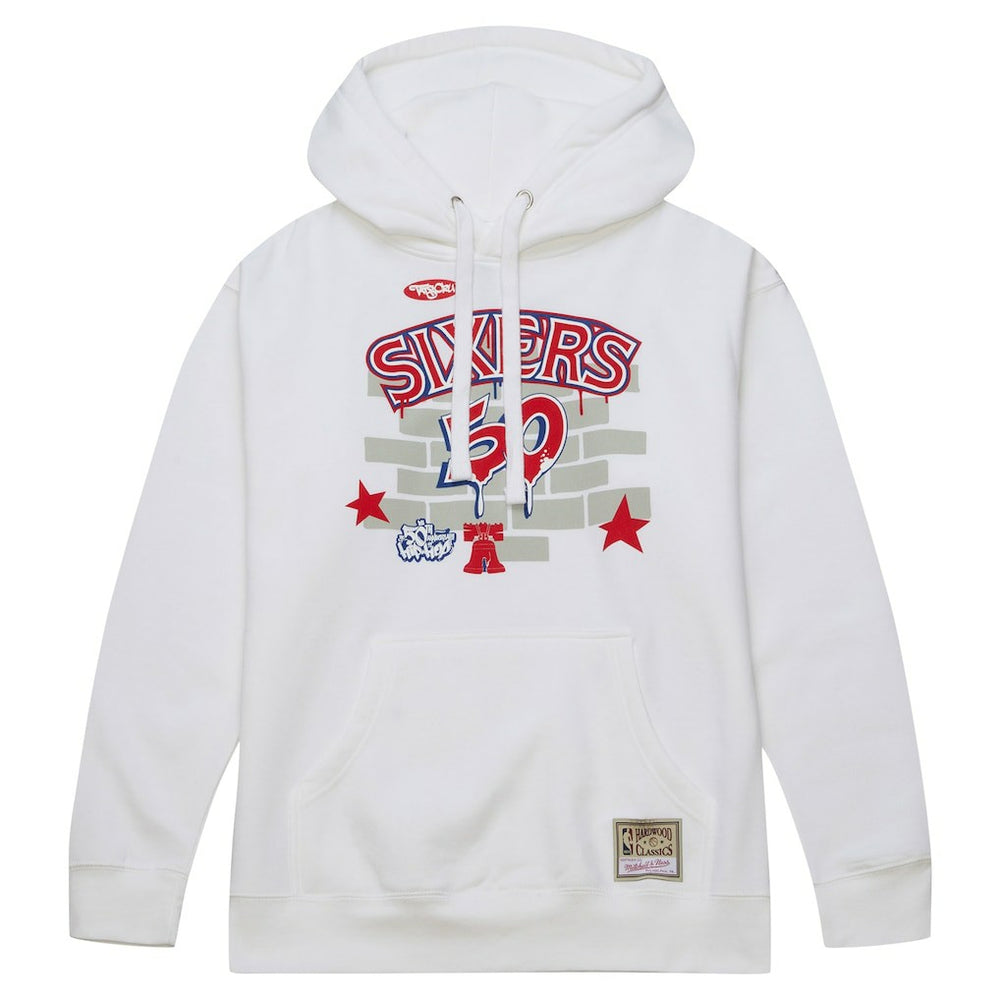 Philadelphia 76ers x Tats Cru Hardwood Classics Brick Pullover Hoodie White