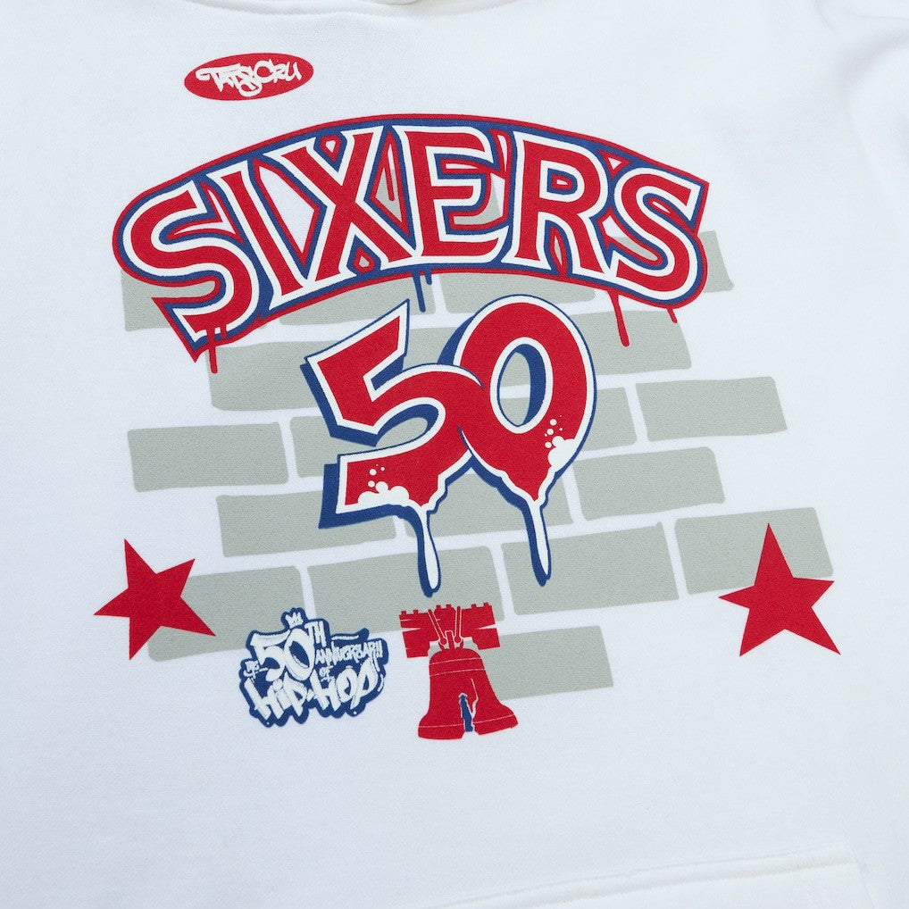 Philadelphia 76ers x Tats Cru Hardwood Classics Brick Pullover Hoodie White