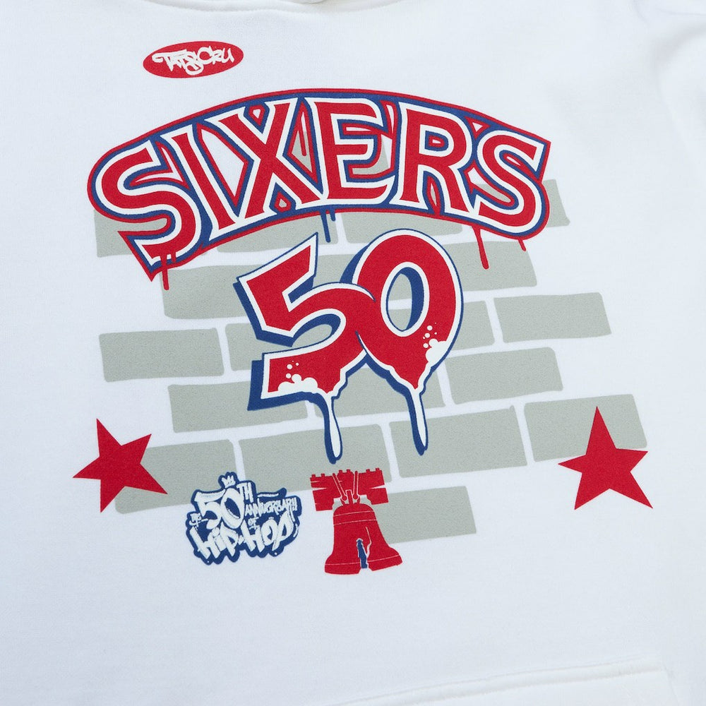 Philadelphia 76ers x Tats Cru Hardwood Classics Brick Pullover Hoodie White