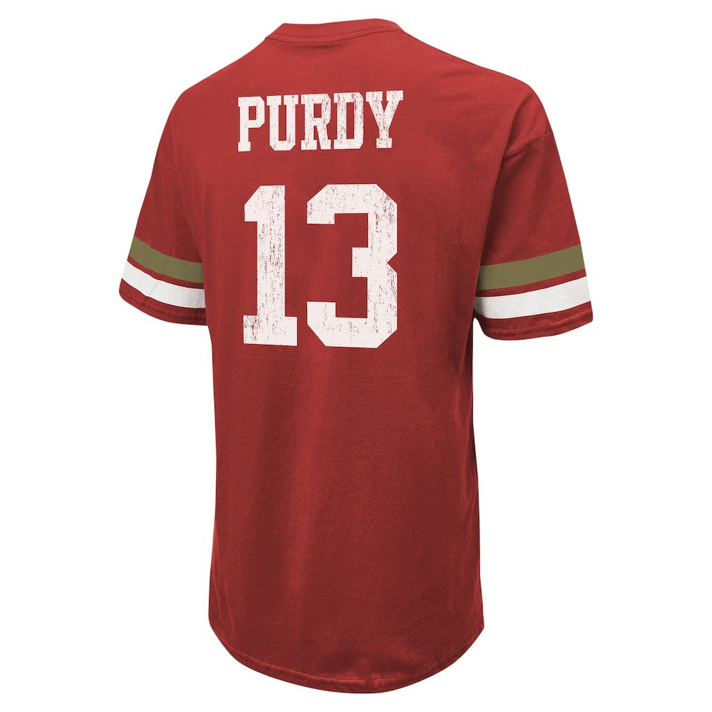 Brock Purdy San Francisco 49ers Majestic Threads Name & Number Oversize Fit T-Shirt Scarlet