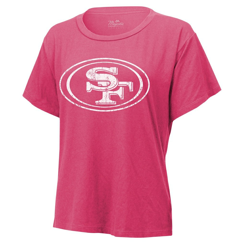 Nick Bosa San Francisco 49ers Majestic Threads Women's Name & Number T-Shirt Pink