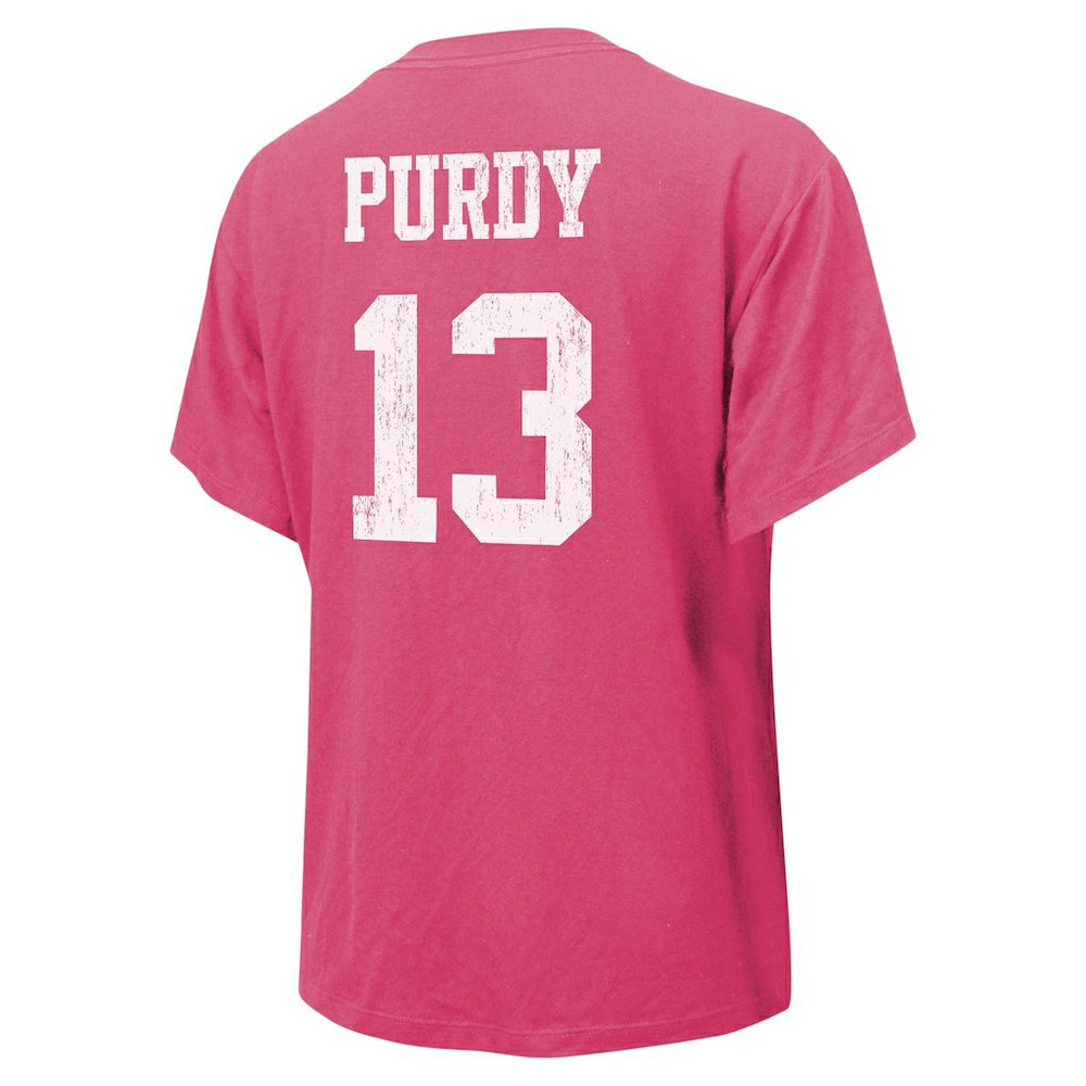 Brock Purdy San Francisco 49ers Majestic Threads Women's Name & Number T-Shirt Pink